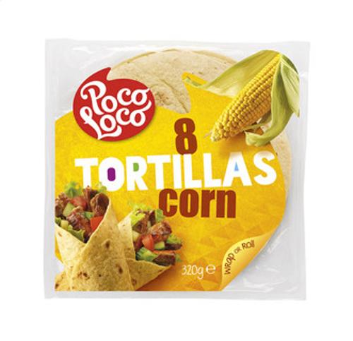 WRAP/TORTILLA CORN 8pc 320g PocoLoco