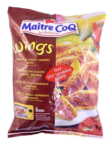 WINGS DE POULET MARINES ROTIS EPICEES 1KG
