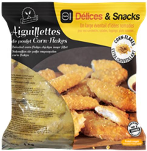 AIGUILLETTES DE POULET PANEES CORNFLAKES 1KG