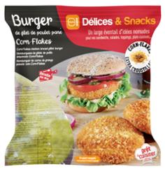 BURGER FILET POULET PANE CORNFLAKES 1KG