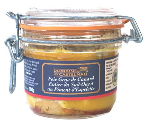 FOIE GRAS DE CANARD ENTIER AU PIMENT D'ESPELETTE IGP 180g